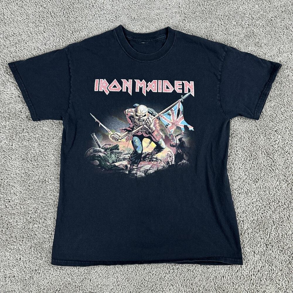 Iron Maiden Shirt Mens Small Black The Trooper Eddie Graphic Band Rock Metal Tee
